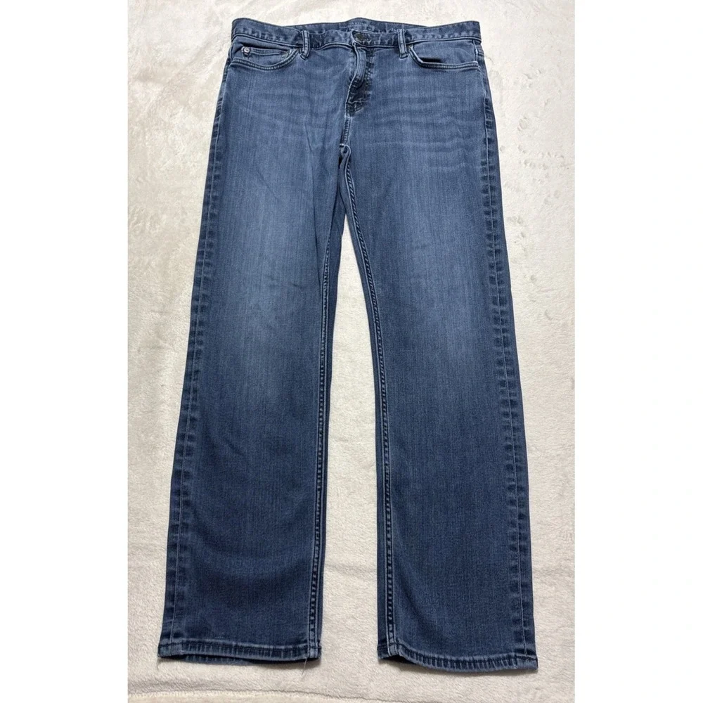Banana Republic Traveler Jeans Mens 35x30 Blue Denim Stretch Regular Straight
